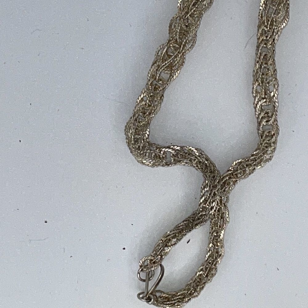 Silver tone multi- chain metal necklace - Picture 5 of 9